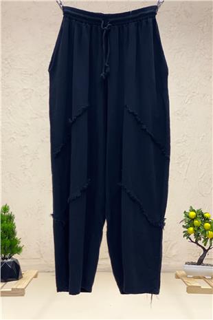 Püsküllü Keten Şalvar Pantolon