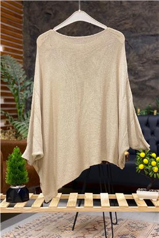 Single Pocket Bat Asymmetrical Mercerized Blouse