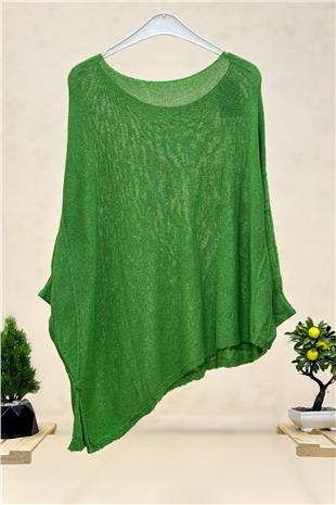 Tek Cepli Yarasa Asimetrik Merserize Bluz