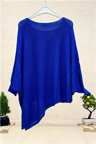 Single Pocket Bat Asymmetrical Mercerized Blouse