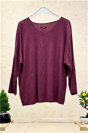 V Yaka Uuzn Kol İthal Yumoş Bluz