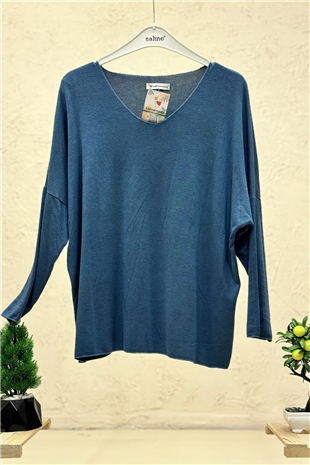 V Yaka Uuzn Kol İthal Yumoş Bluz