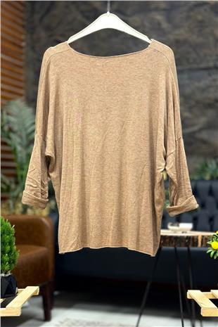 V Yaka Uuzn Kol İthal Yumoş Bluz