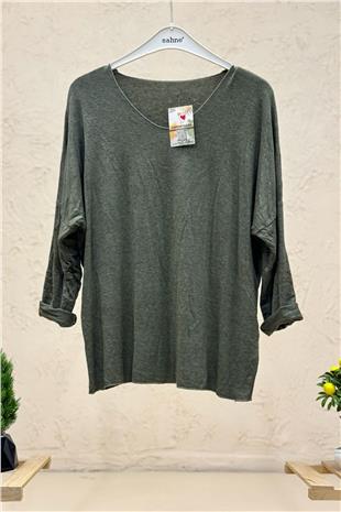 V Yaka Uuzn Kol İthal Yumoş Bluz