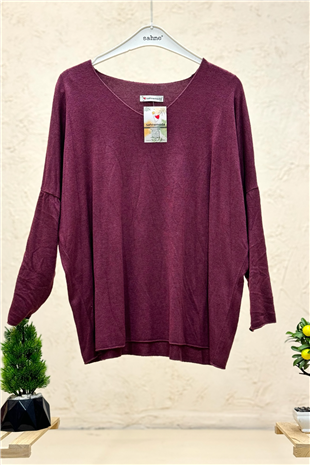 V Yaka Uuzn Kol İthal Yumoş Bluz