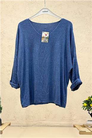 V Yaka Uuzn Kol İthal Yumoş Bluz