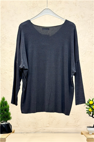 V Yaka Uzun Kol İthal Yumoş Bluz