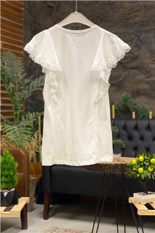 Flower Printed Combed Tshirt with Sides Stamp