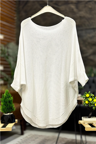 Yarasa Çift Cepli Merserize Tunik Bluz