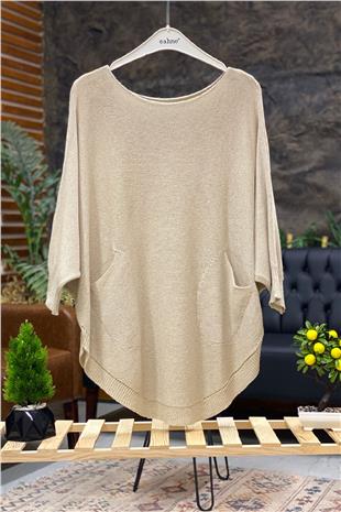 Bat Double Pocket Mercerized Tunic Blouse