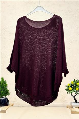 Yarasa Çift Cepli Merserize Tunik Bluz