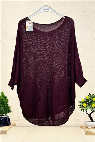 Yarasa Çift Cepli Merserize Tunik Bluz