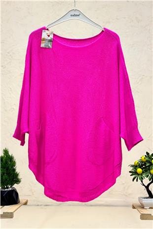 Yarasa Çift Cepli Merserize Tunik Bluz