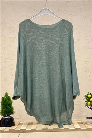 Bat Double Pocket Mercerized Tunic Blouse