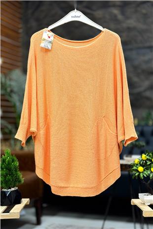 Yarasa Çift Cepli Merserize Tunik Bluz