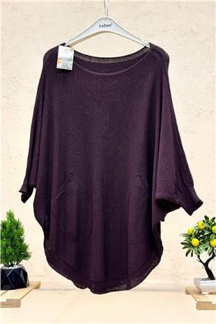 Yarasa Çift Cepli Merserize Tunik Bluz