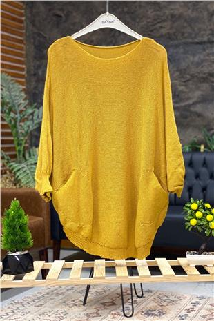 Bat Double Pocket Mercerized Tunic Blouse