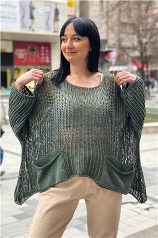 Shabby Fishnet Blouse with Washed Pockets