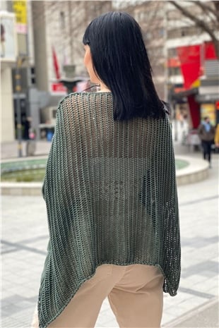 Shabby Fishnet Blouse with Washed Pockets