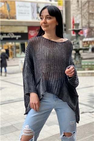 Shabby Fishnet Blouse with Washed Pockets