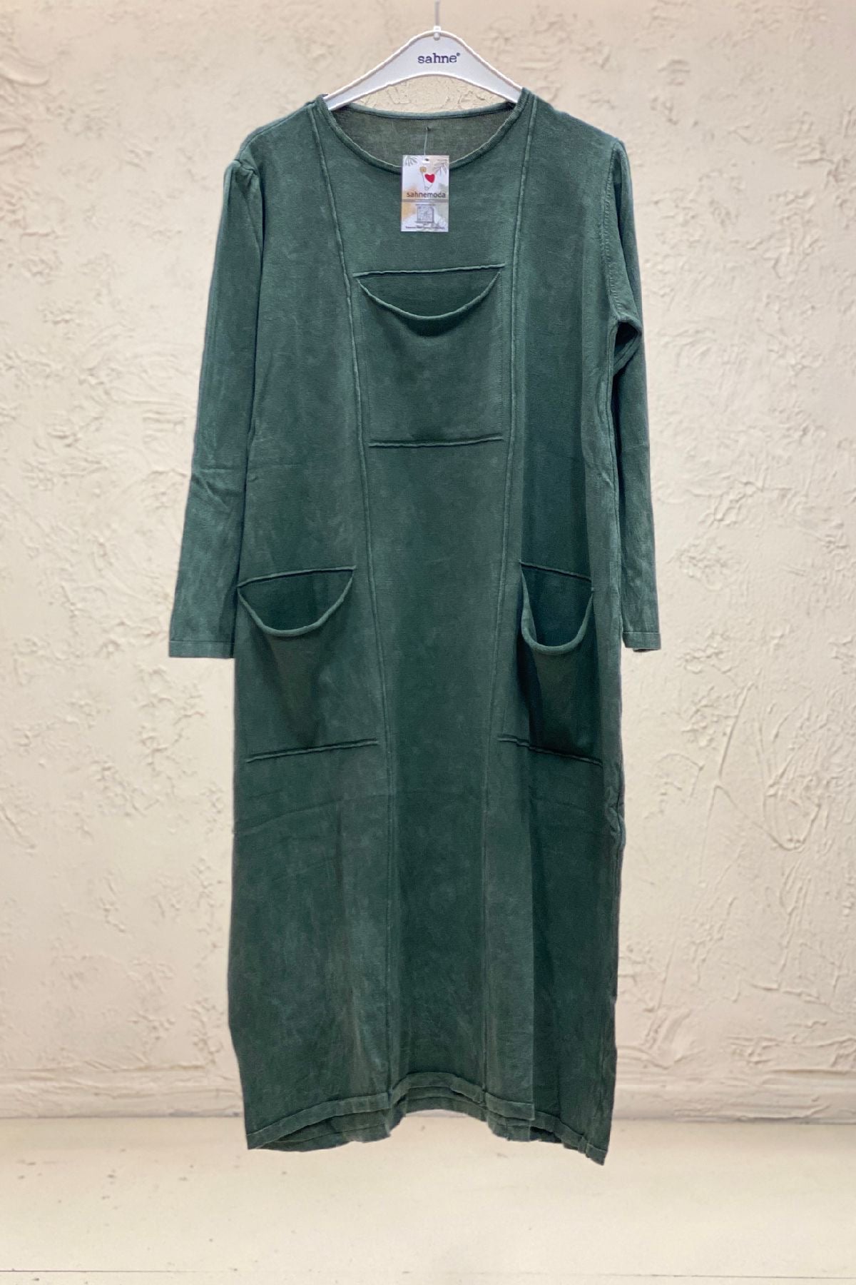 3 Pocket Long Sleeve Wash Knit Dress