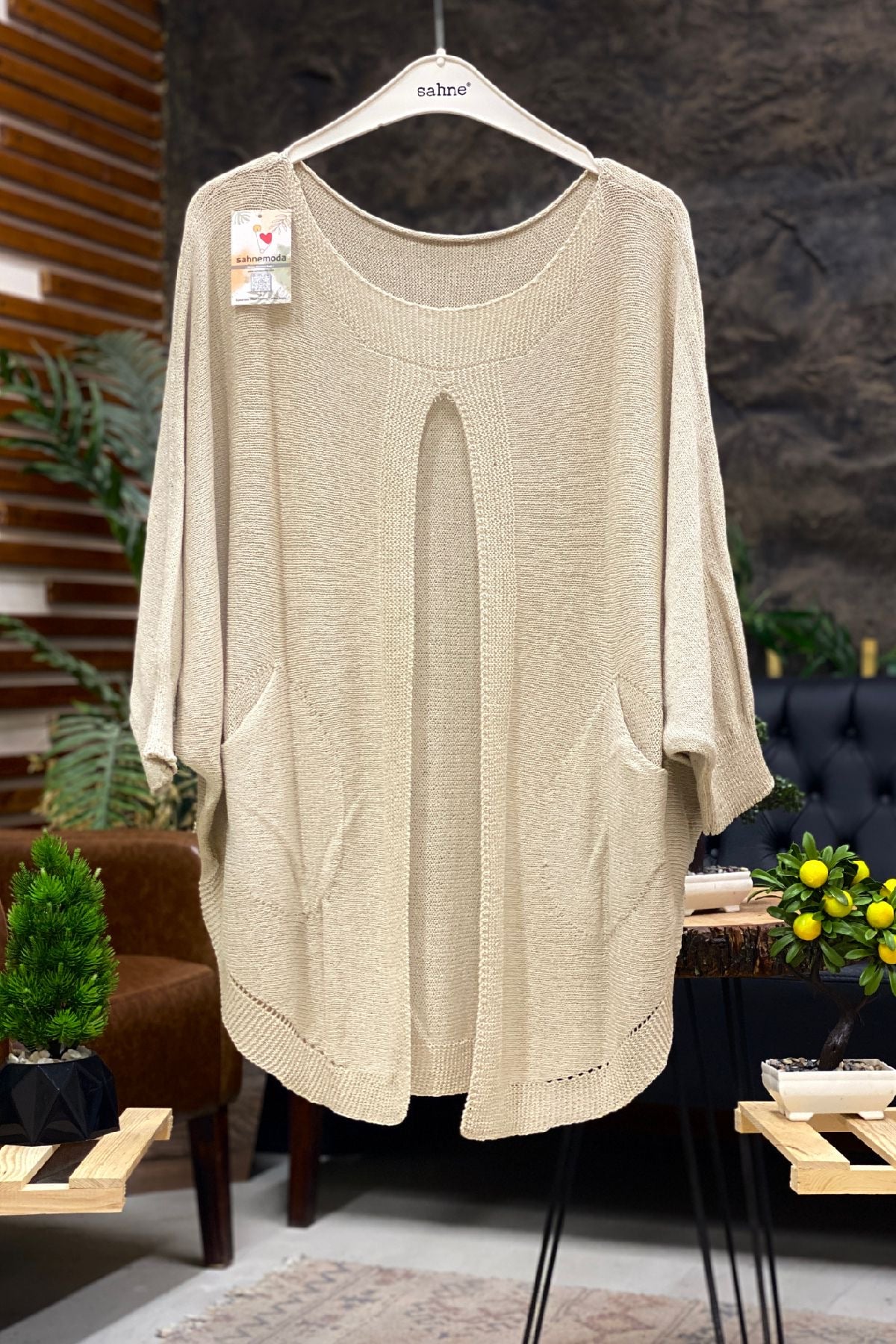 Mercerized Shabby Blouse with Open Front Pockets