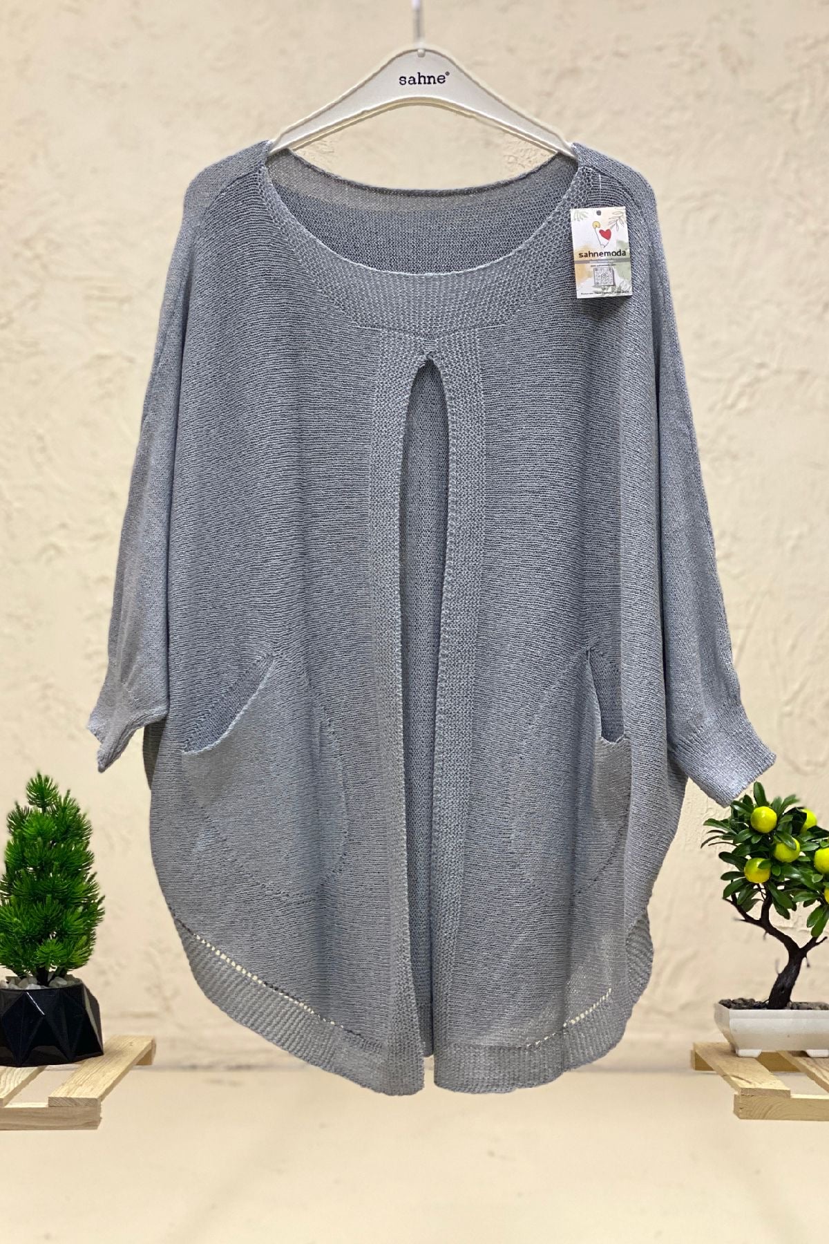 Mercerized Shabby Blouse with Open Front Pockets