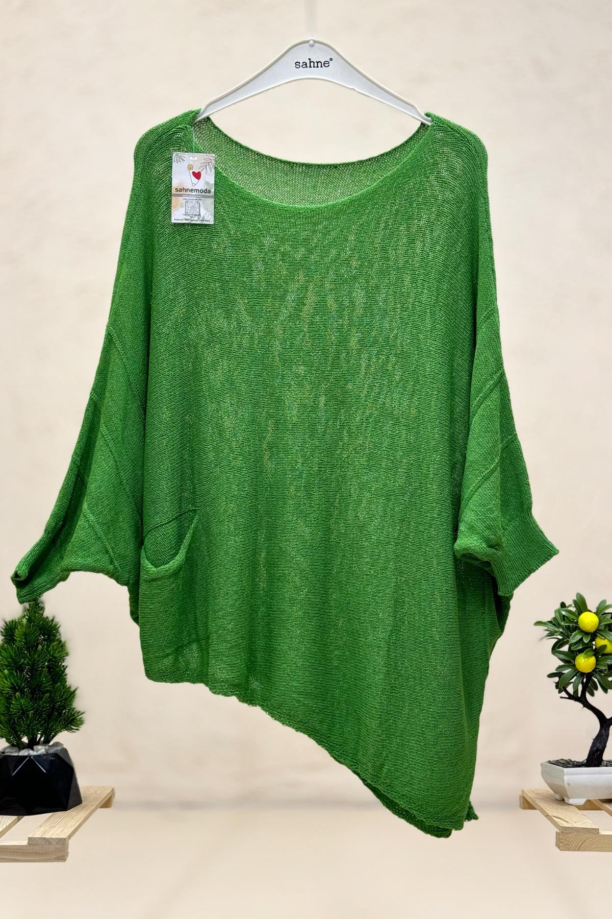 Tek Cepli Yarasa Asimetrik Merserize Bluz