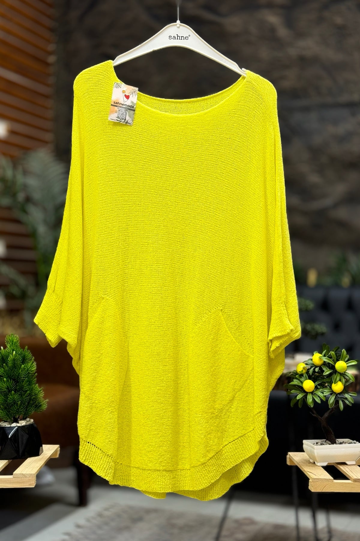 Yarasa Çift Cepli Merserize Tunik Bluz