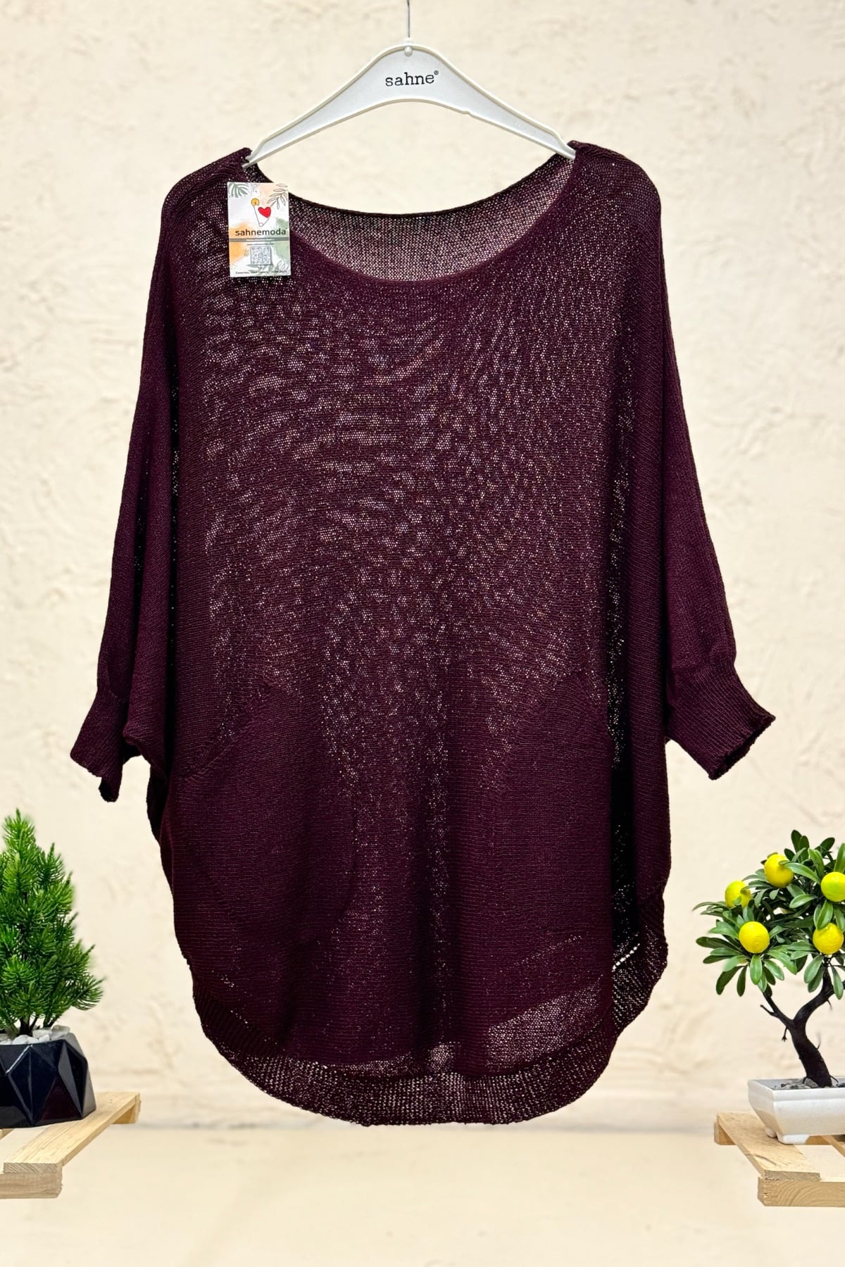 Yarasa Çift Cepli Merserize Tunik Bluz