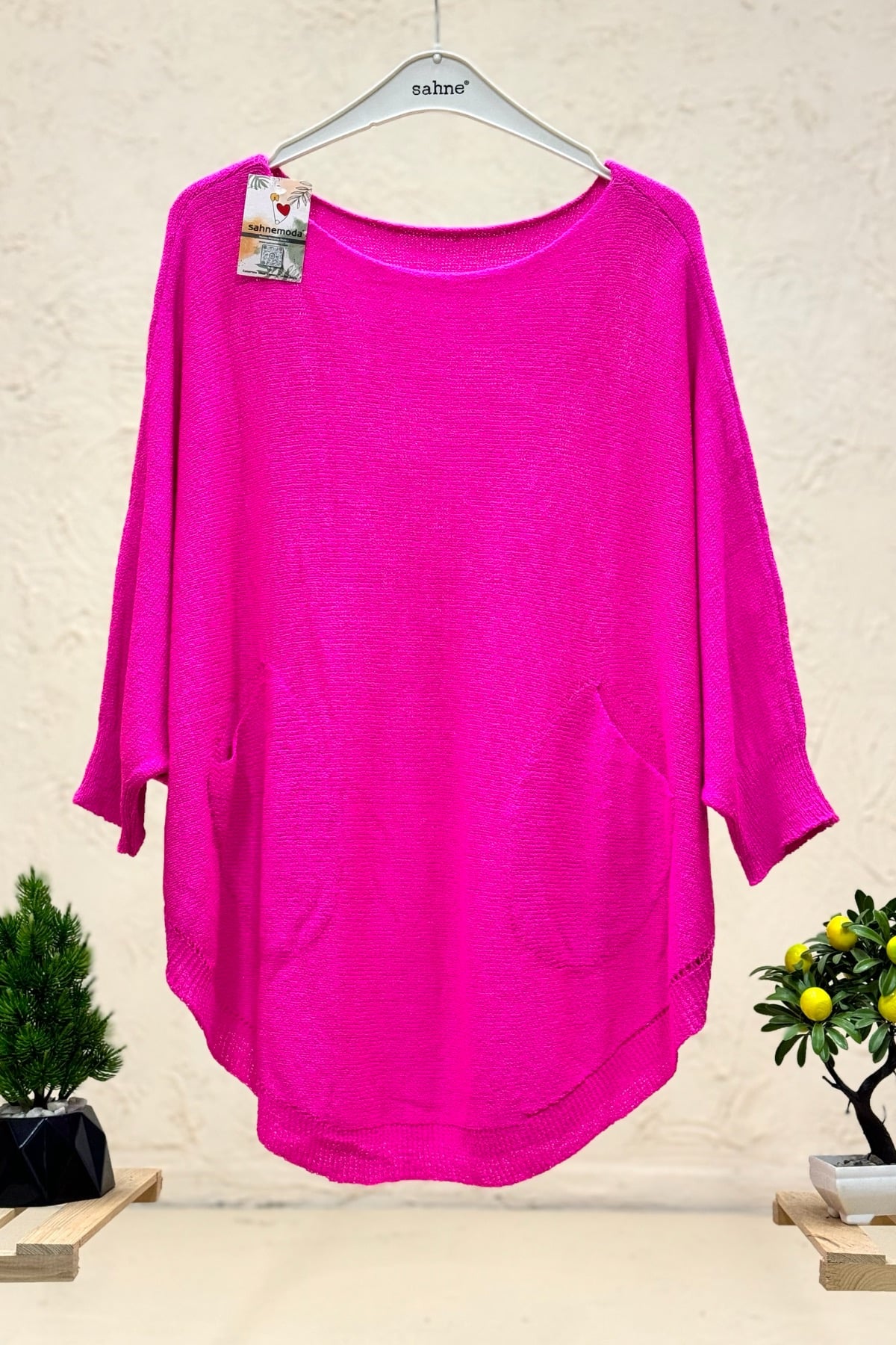 Yarasa Çift Cepli Merserize Tunik Bluz