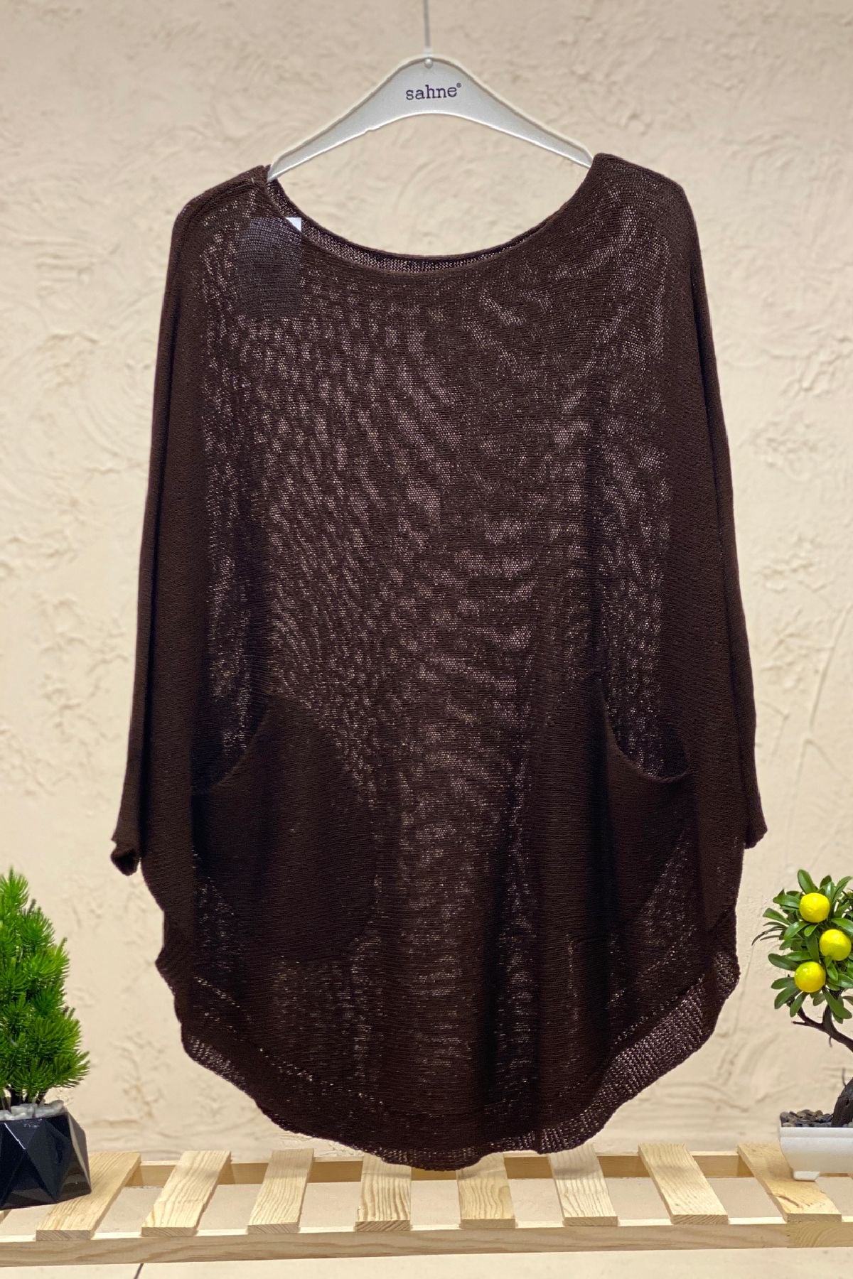 Bat Double Pocket Mercerized Tunic Blouse