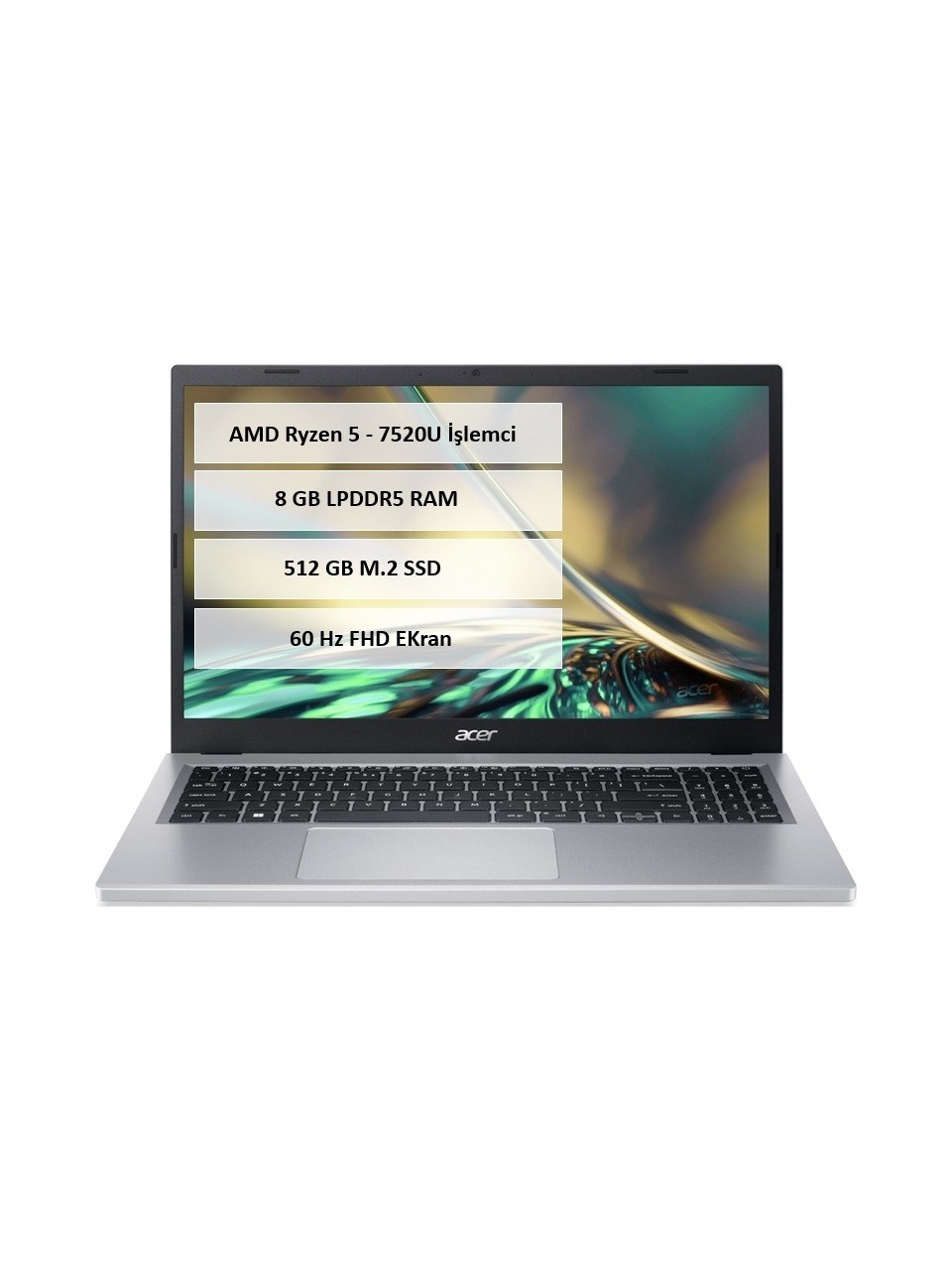 ACER NX.KDEEY 00E A315-24P R5 7520U 8/512GB SSD LAPTOP