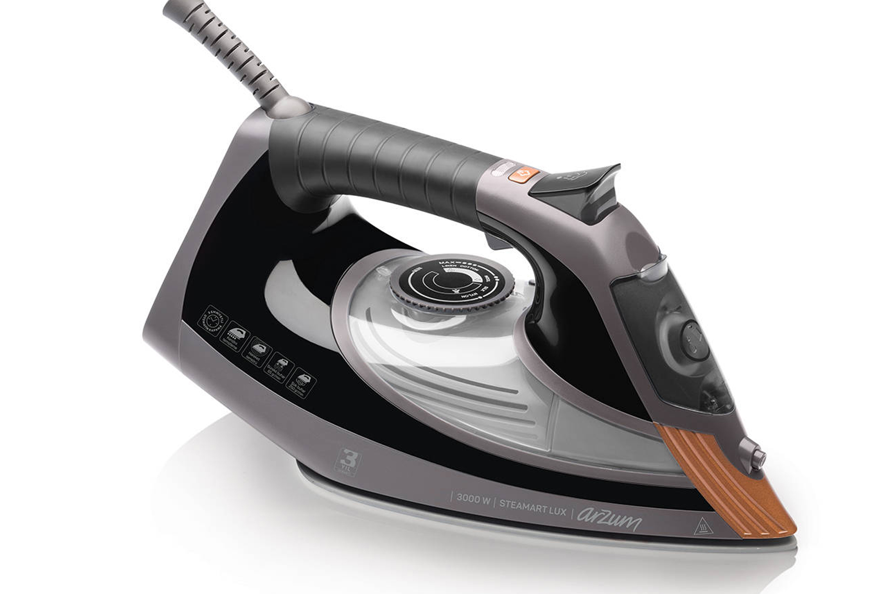 ARZUM AR 693 SIYAH STEAMART LUX SERAMIK TABANLI UTU