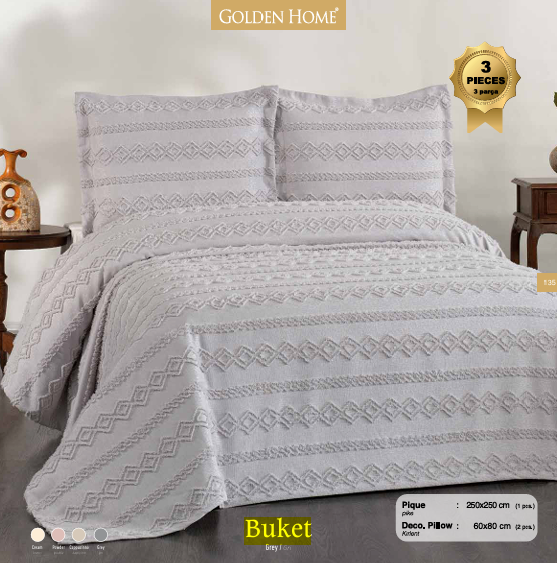 GOLDEN HOME BUKET TEK KISILIK PIKE TAKIMI GRI
