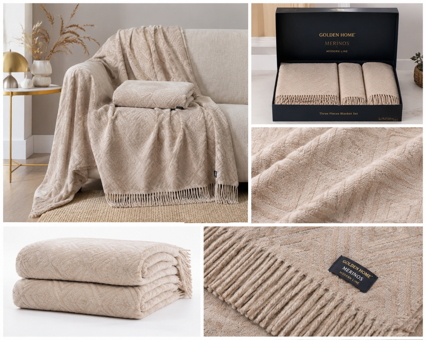 GOLDEN HOME MERINOS MODERN LINE 3 PARCA BATTANIYE