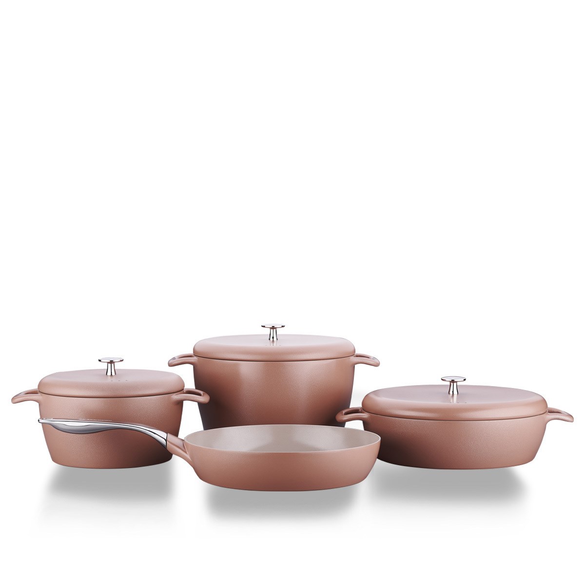 KORKMAZ A2987-1 GUSTO PLUS SERA 7 PARCA TENCERE SETI MOCHA