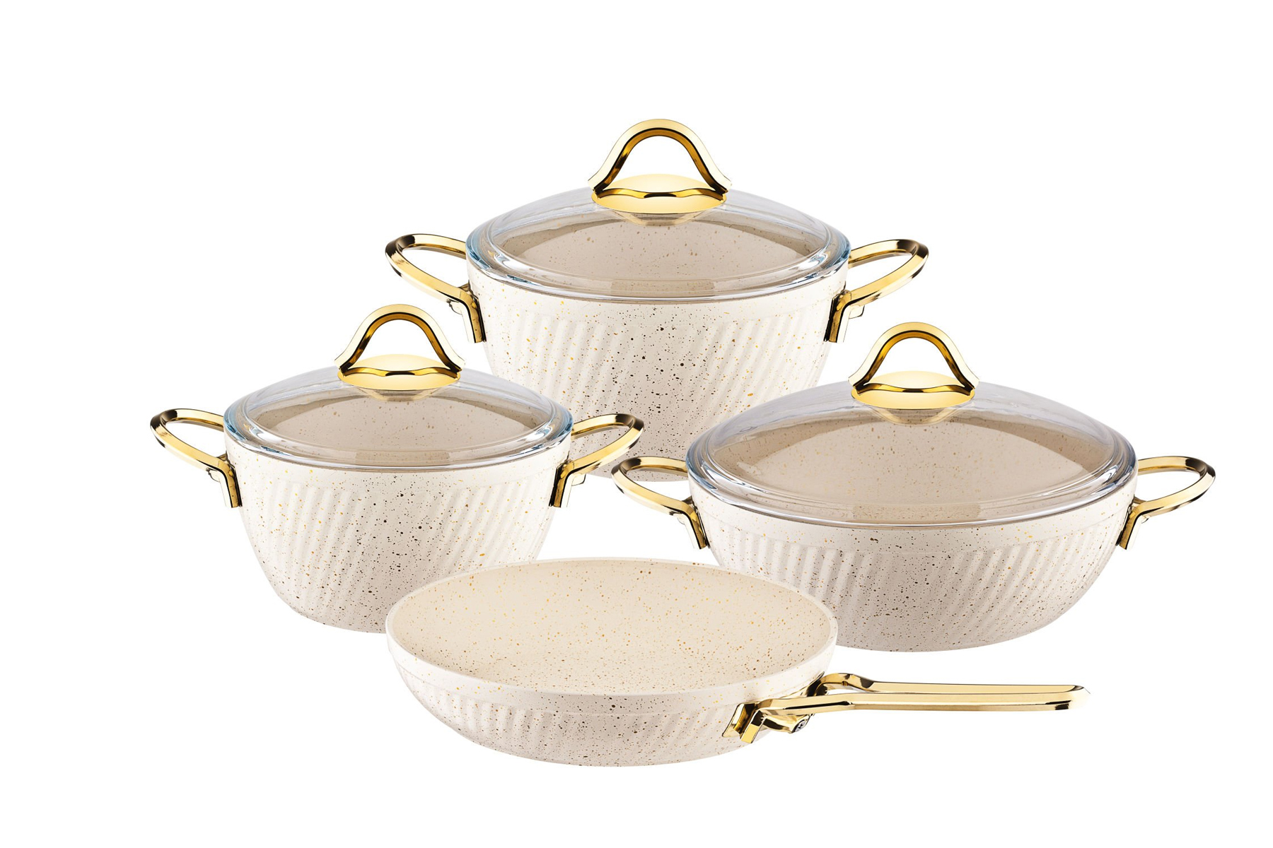 OZKENT 584 GRANIT HIRA 4 LU TENCERE SET