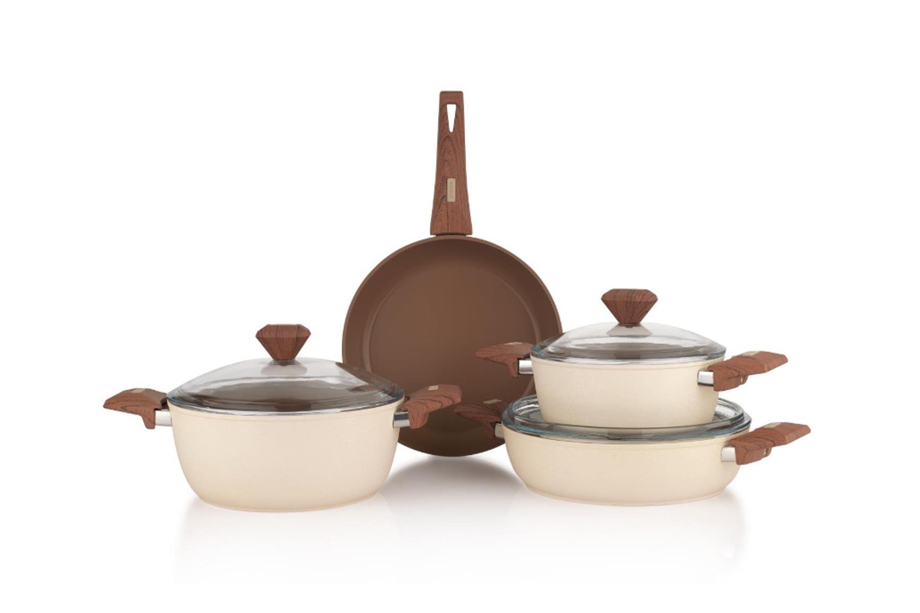 SCHAFER KRM01 903 JASMINE SERAMIK 7 PARCA TENCERE SETI