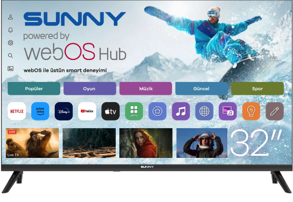 SUNNY SN32HMLN-W20S 32'' 80 EKRAN HD READY SMART TELEVIZYON