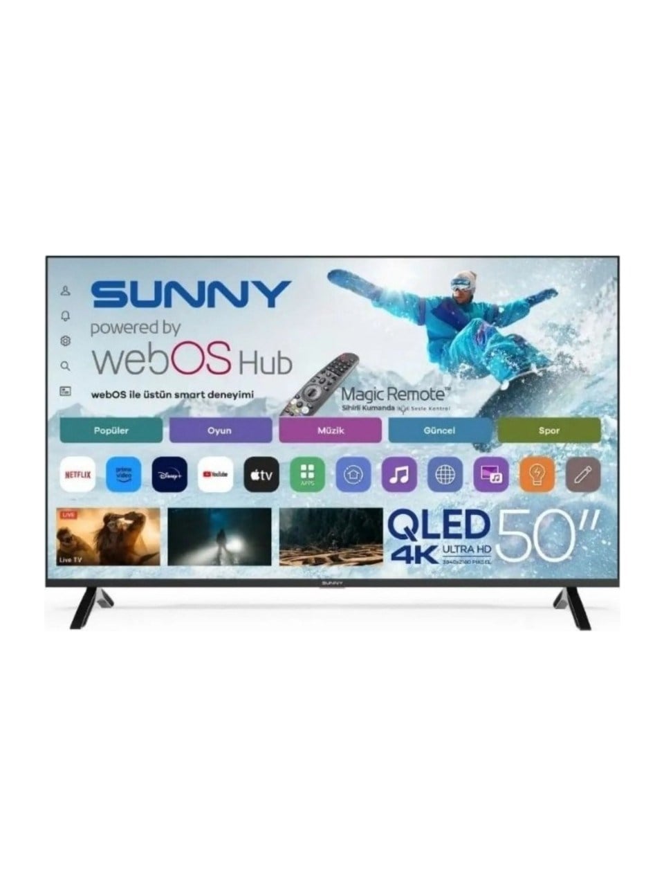 SUNNY SN50QUPRL-W02M 50''WEBOS 4K SMART ULTRA HD TELEVIZYON