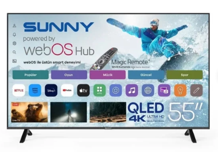 SUNNY SN55QUPRL-W02M 55'' 140 EKRAN 4K ULTRA HD WEBOS QLED TELEVIZYON