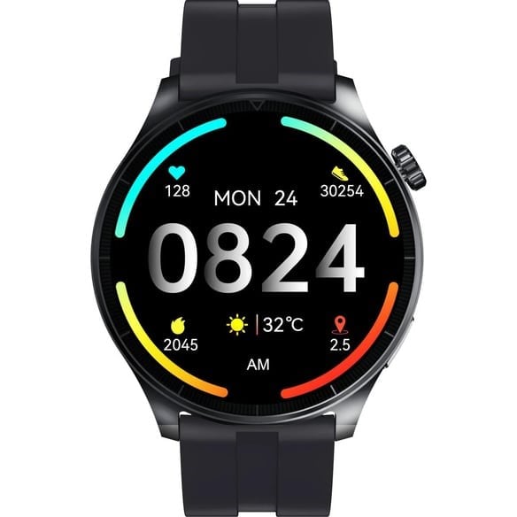 THULL TW1-01 BLACK CASE SMART WATCH+GREY SLIKON KORDON