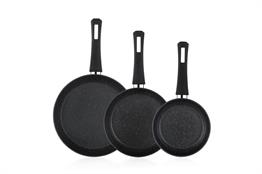 SCHAFER SIY01 571 BLACK STONE 3 LU TAVA SETI 18+22+26 CM SIYAH