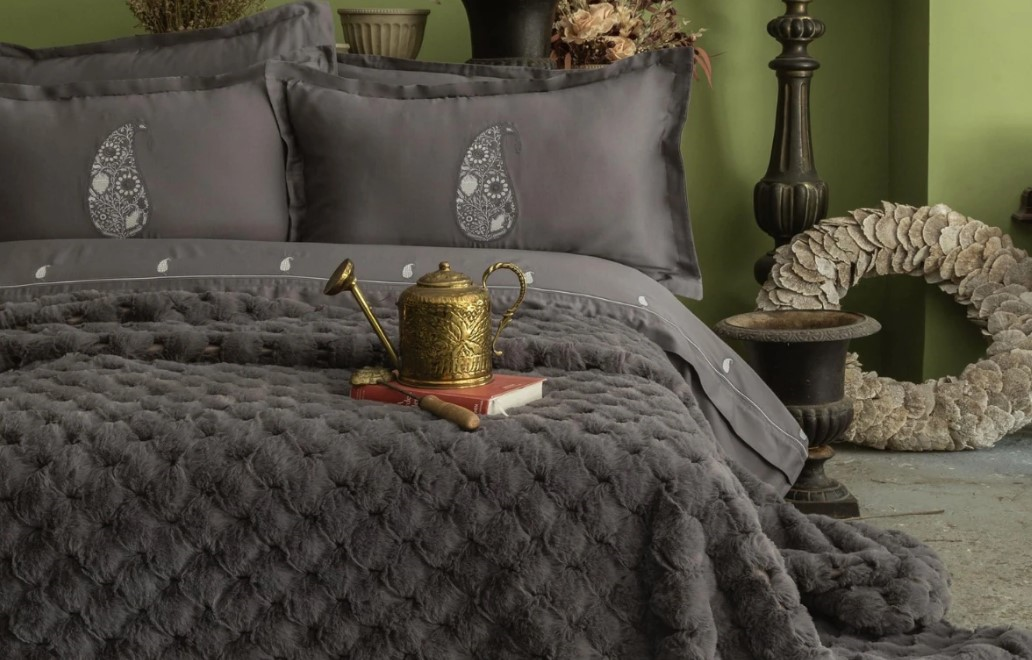 APRICITAS HOME C.K YATAK ORTULU SET SILVERFOX GRAY
