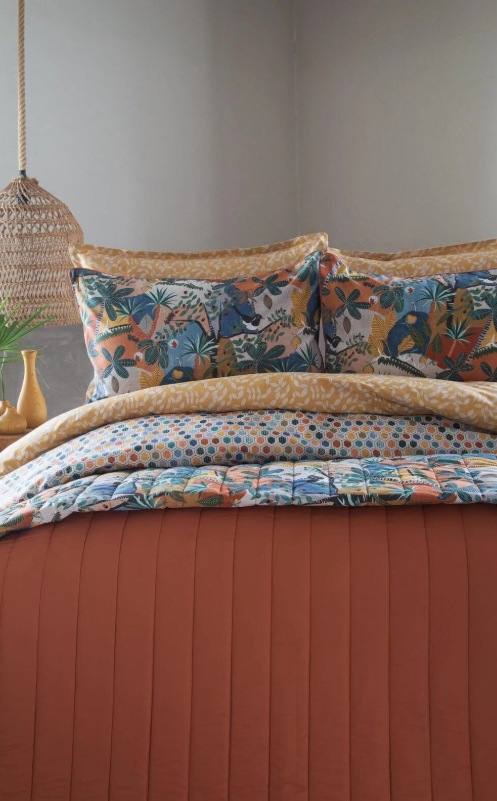 APRICITAS HOME C.K YATAK ORTULU NEVRESIM SET FOREST TERRACOTTA