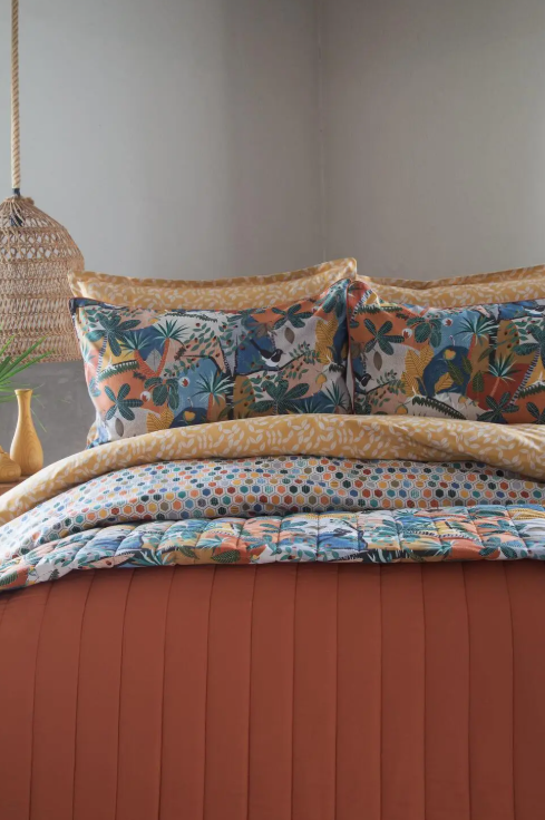 APRICITAS HOME T.K YATAK ORTULU NEVRESIM SET FOREST TERRACOTTA