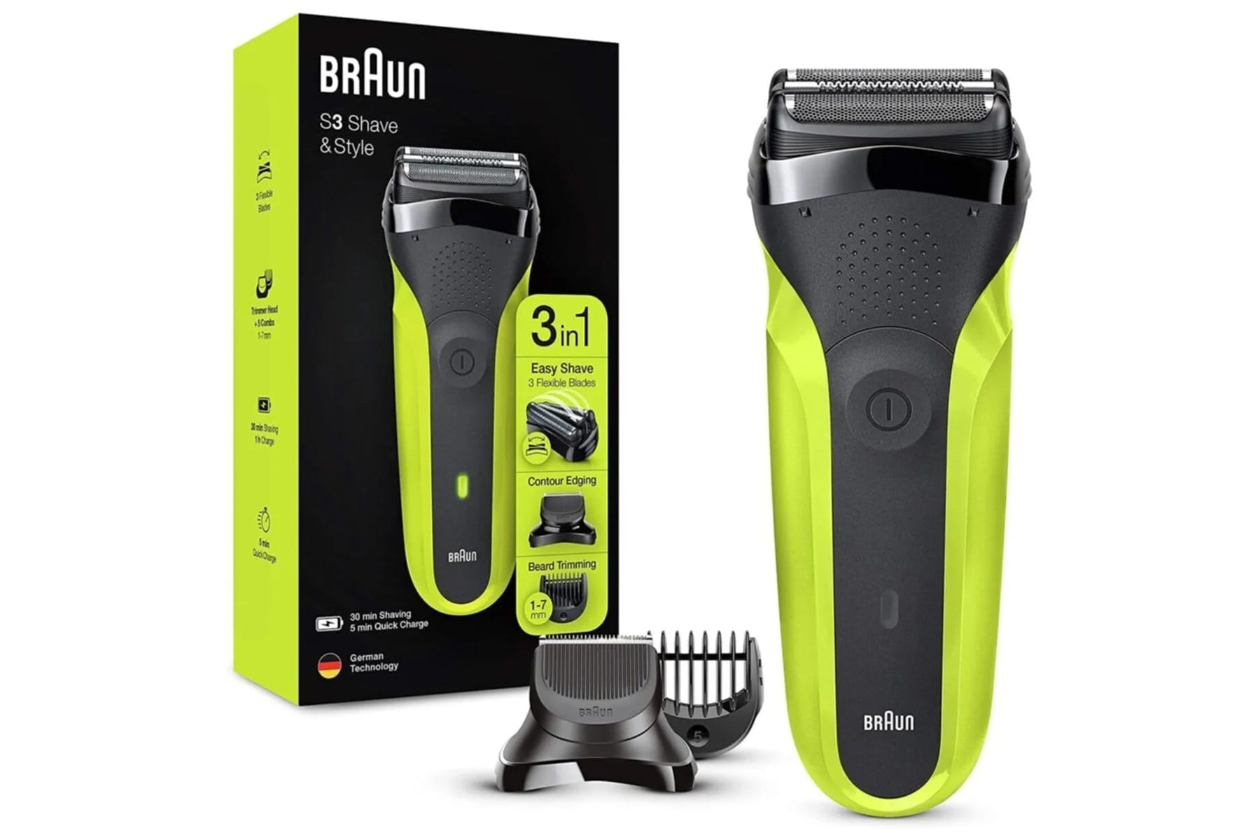 BRAUN SHAVER 300BT BLK/VTGRN BOX EURO TRAS MAKINASI