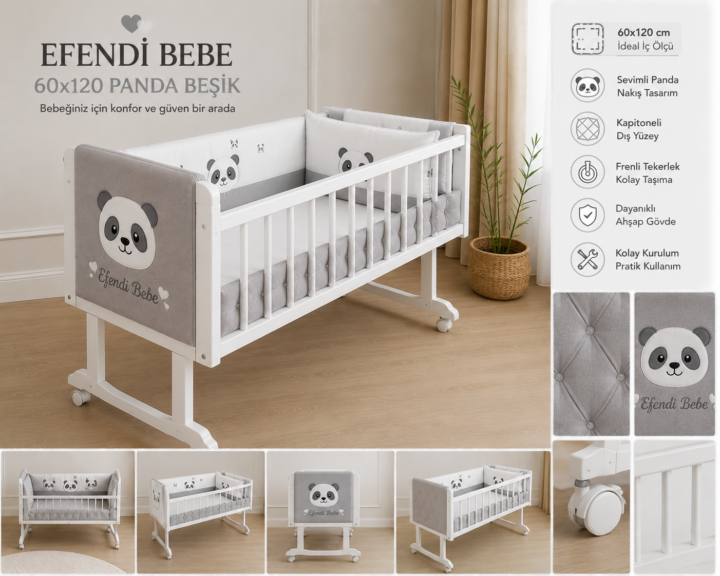 EFENDI BEBE 60X120 PANDA BESIK