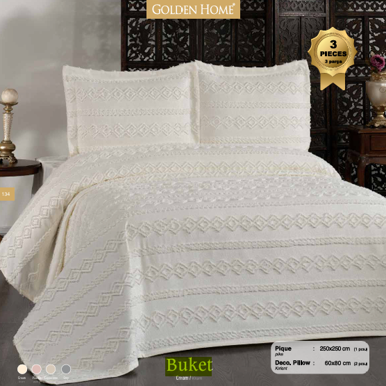 GOLDEN HOME BUKET CIFT KISILIK PIKE TAKIMI KREM